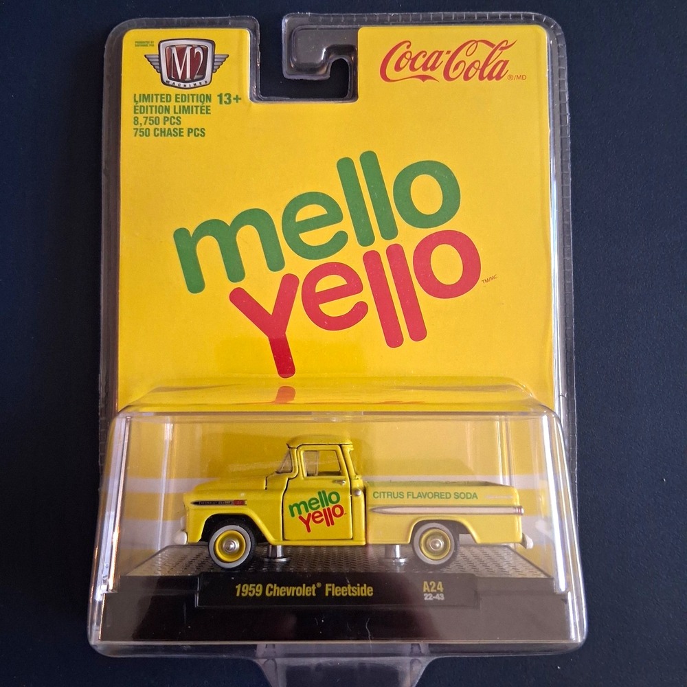 Coca-Cola M2 Machines Mello Yello 1959 Chevrolet Fleetside Diecast Truck Yellow